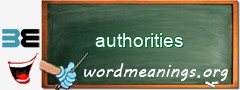 WordMeaning blackboard for authorities